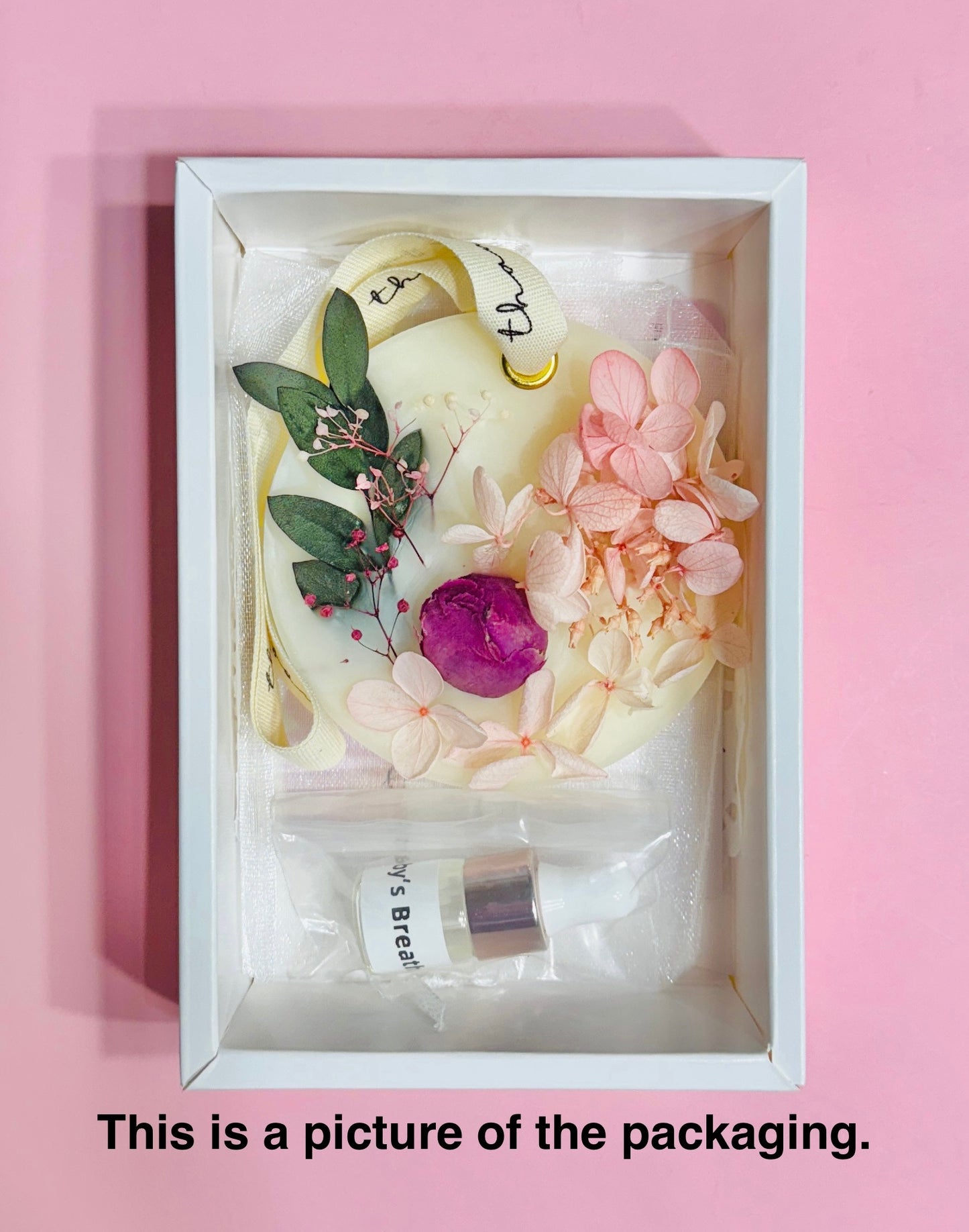 Pink Botanical Flower Wax Sachet(Round)