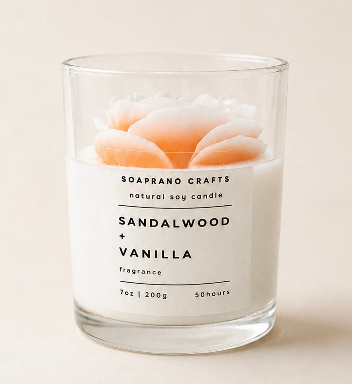 Orange Juliet Rose Candle(7oz) – Soaprano Crafts