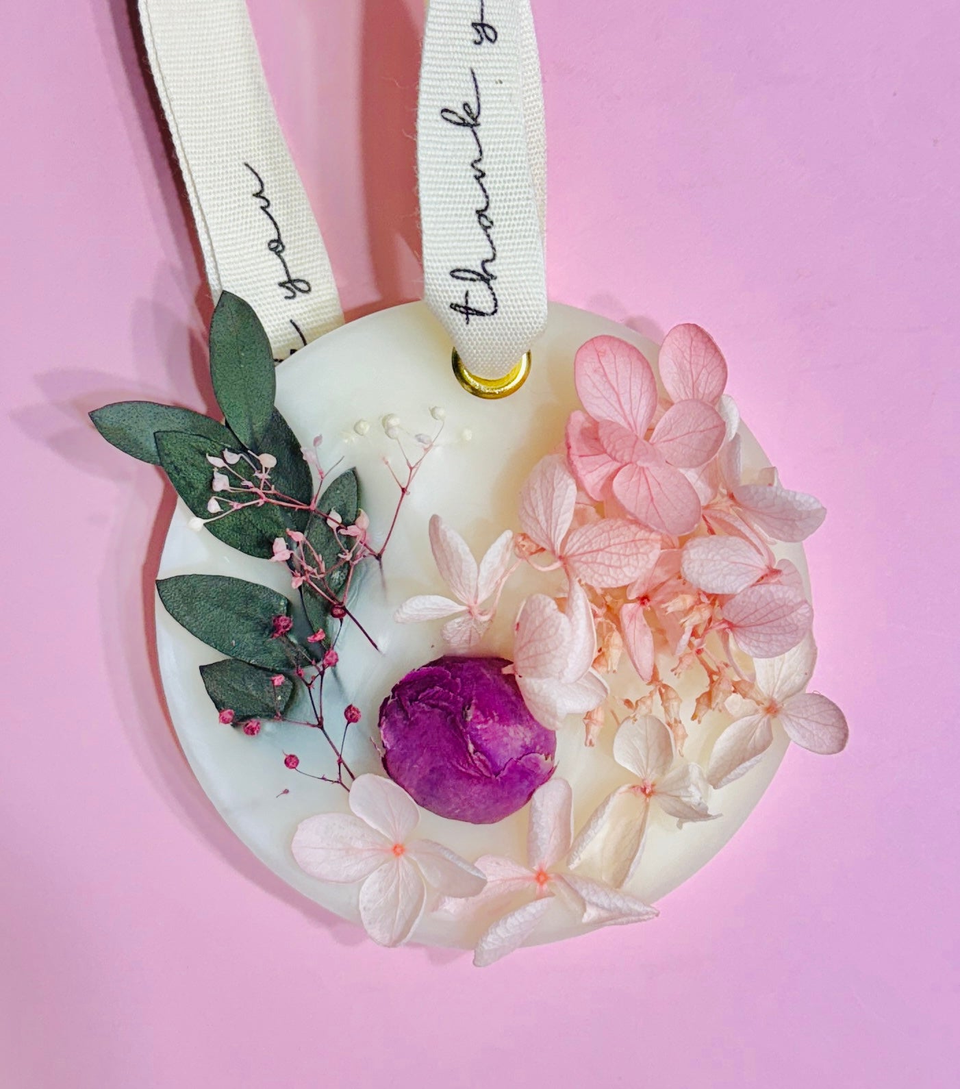 Pink Botanical Flower Wax Sachet(Round)