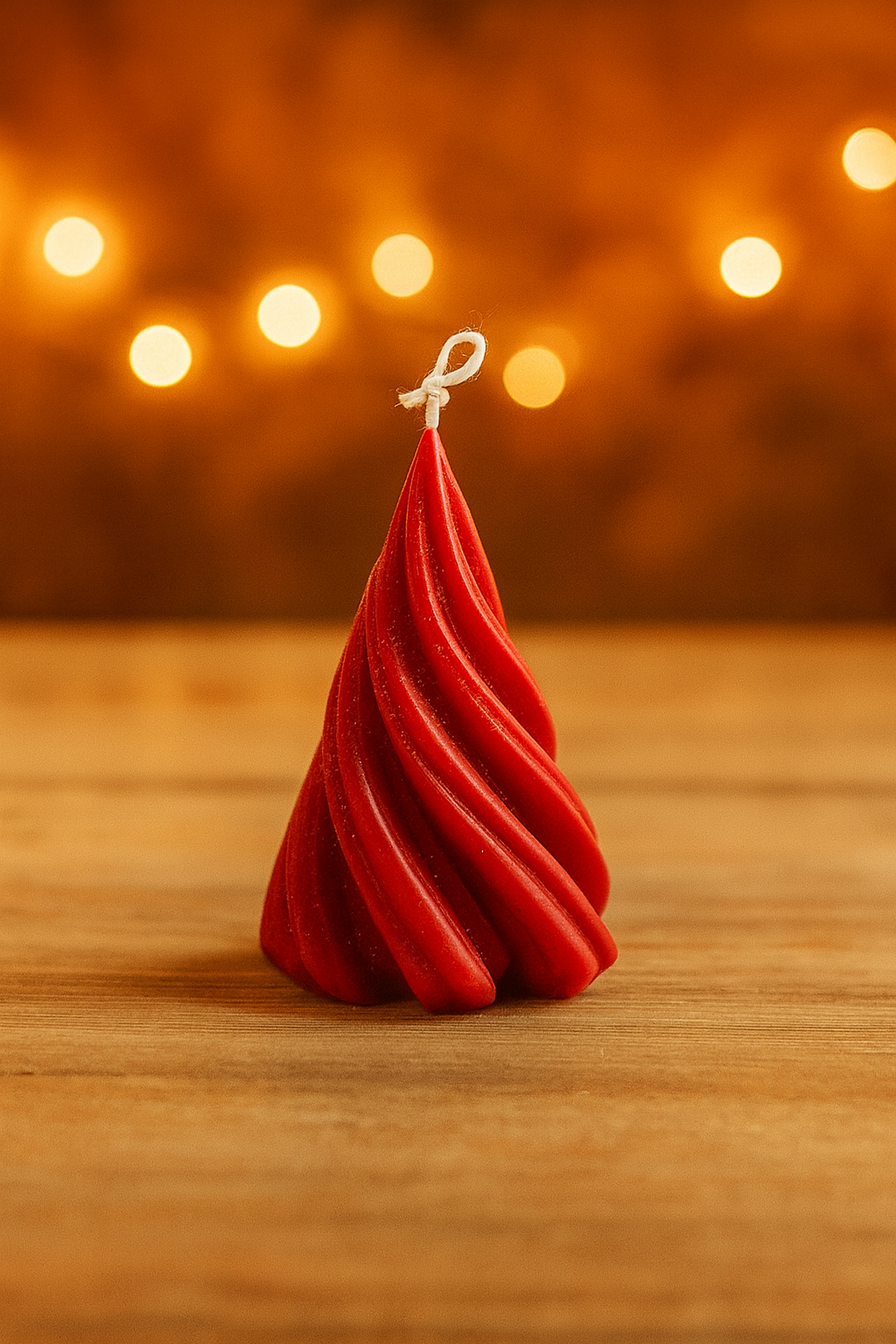 Red Twisted Tree Candle