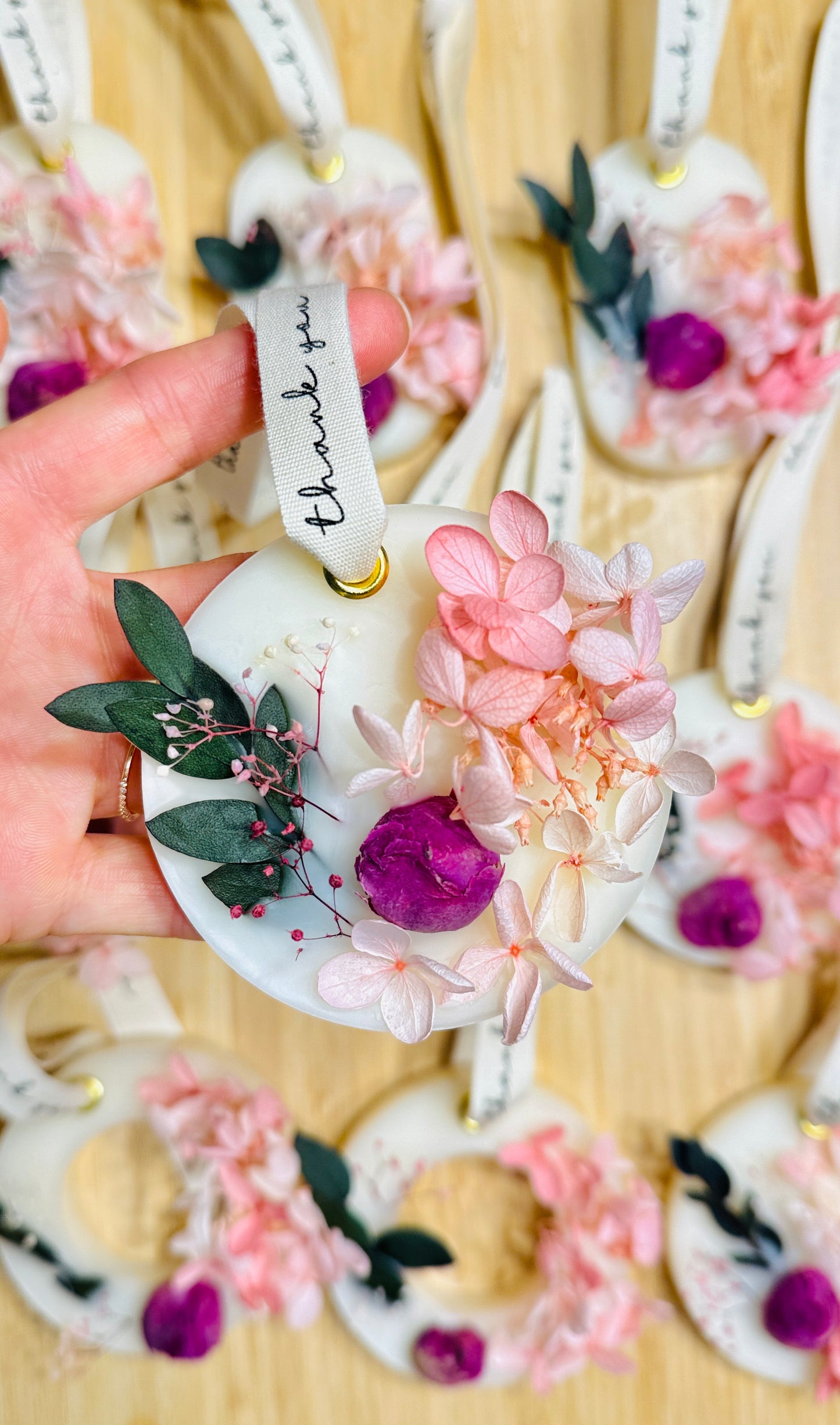 Pink Botanical Flower Wax Sachet(Round)