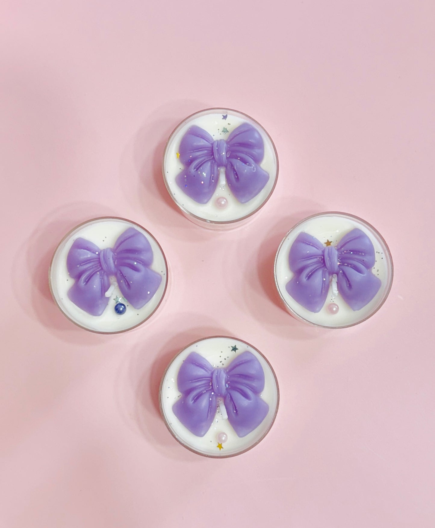 Lilac Ribbon Tealight Candle Set(4 in a box)