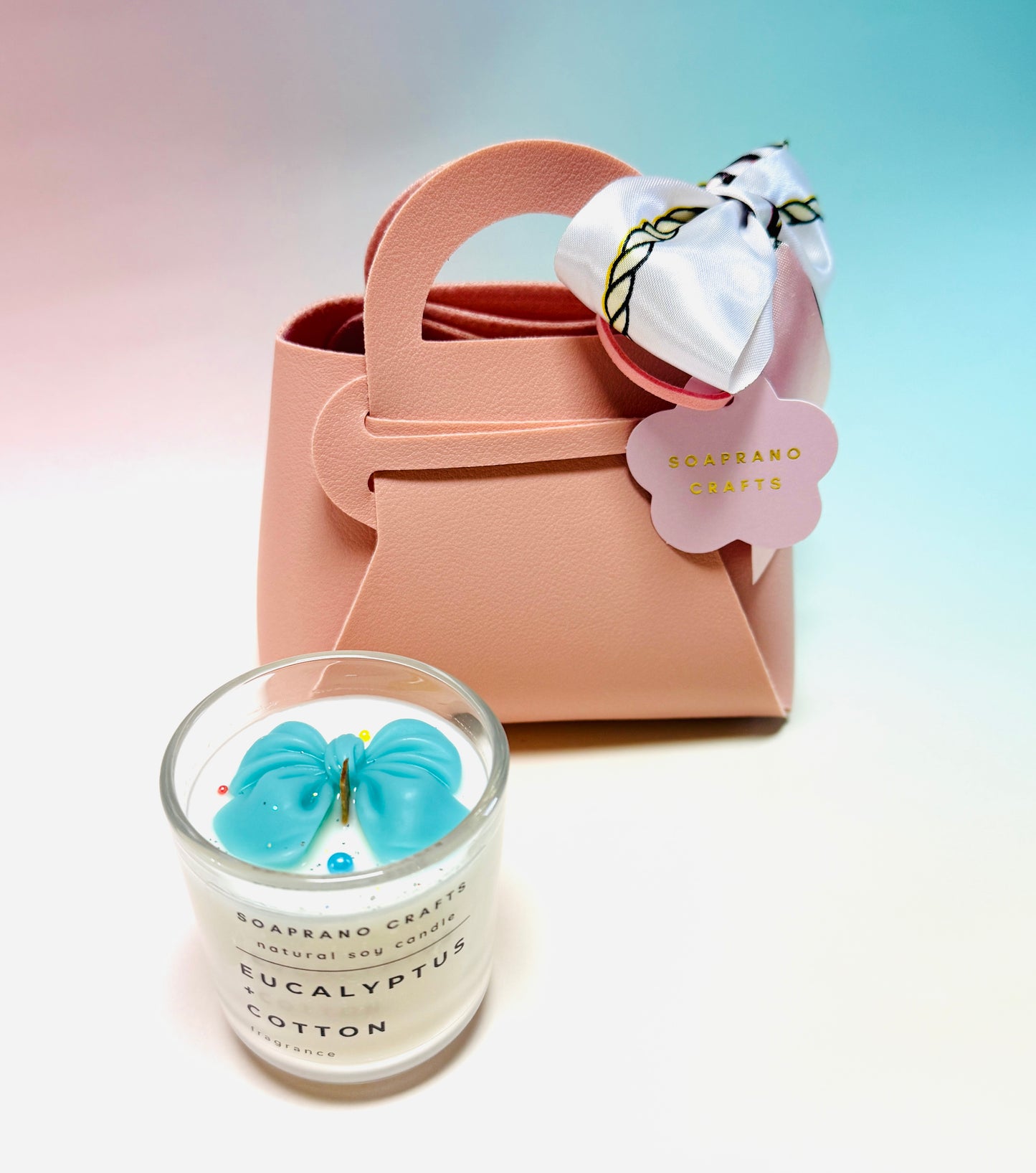 Aqua Ribbon Candle(2.5oz)