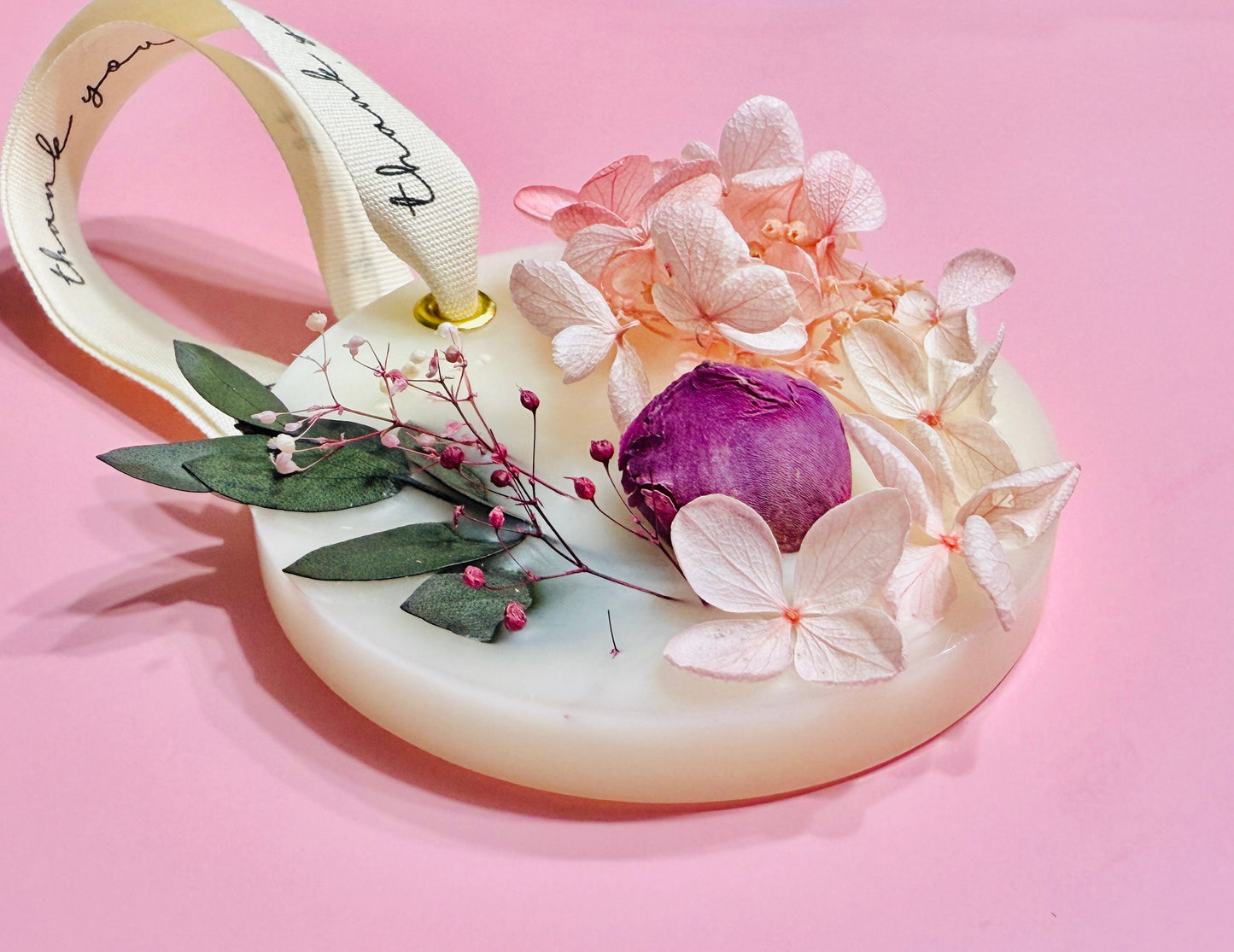 Pink Botanical Flower Wax Sachet(Round)