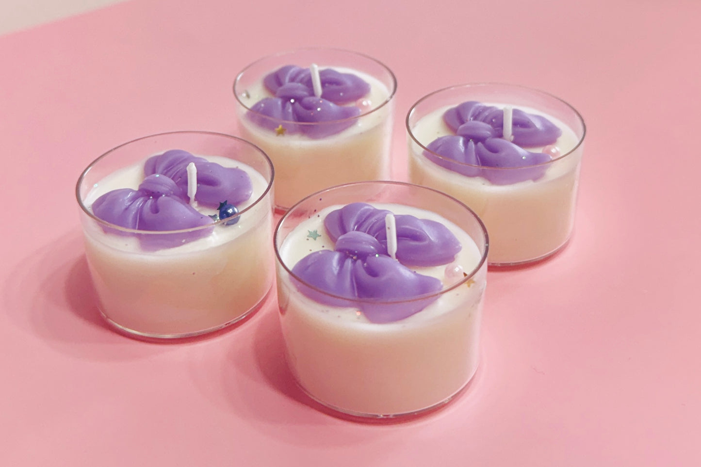 Lilac Ribbon Tealight Candle Set(4 in a box)