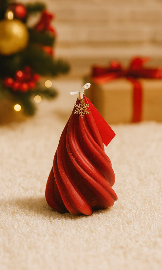 Red Twisted Tree Candle