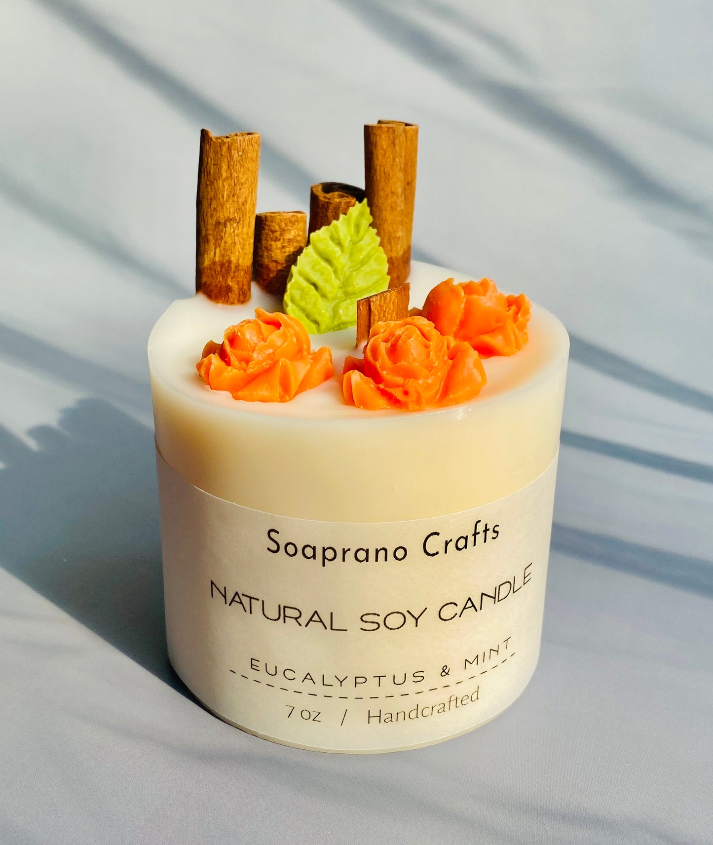 Cinnamon Candle with American cherry wood wick