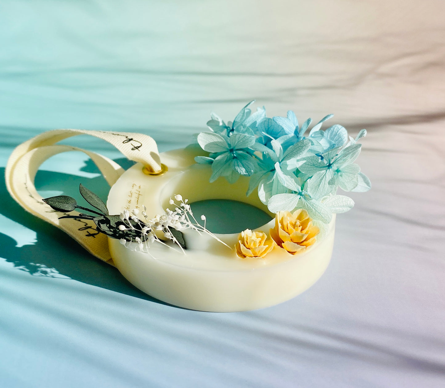 Blue Botanical Flower Wax Sachet(Wreath)
