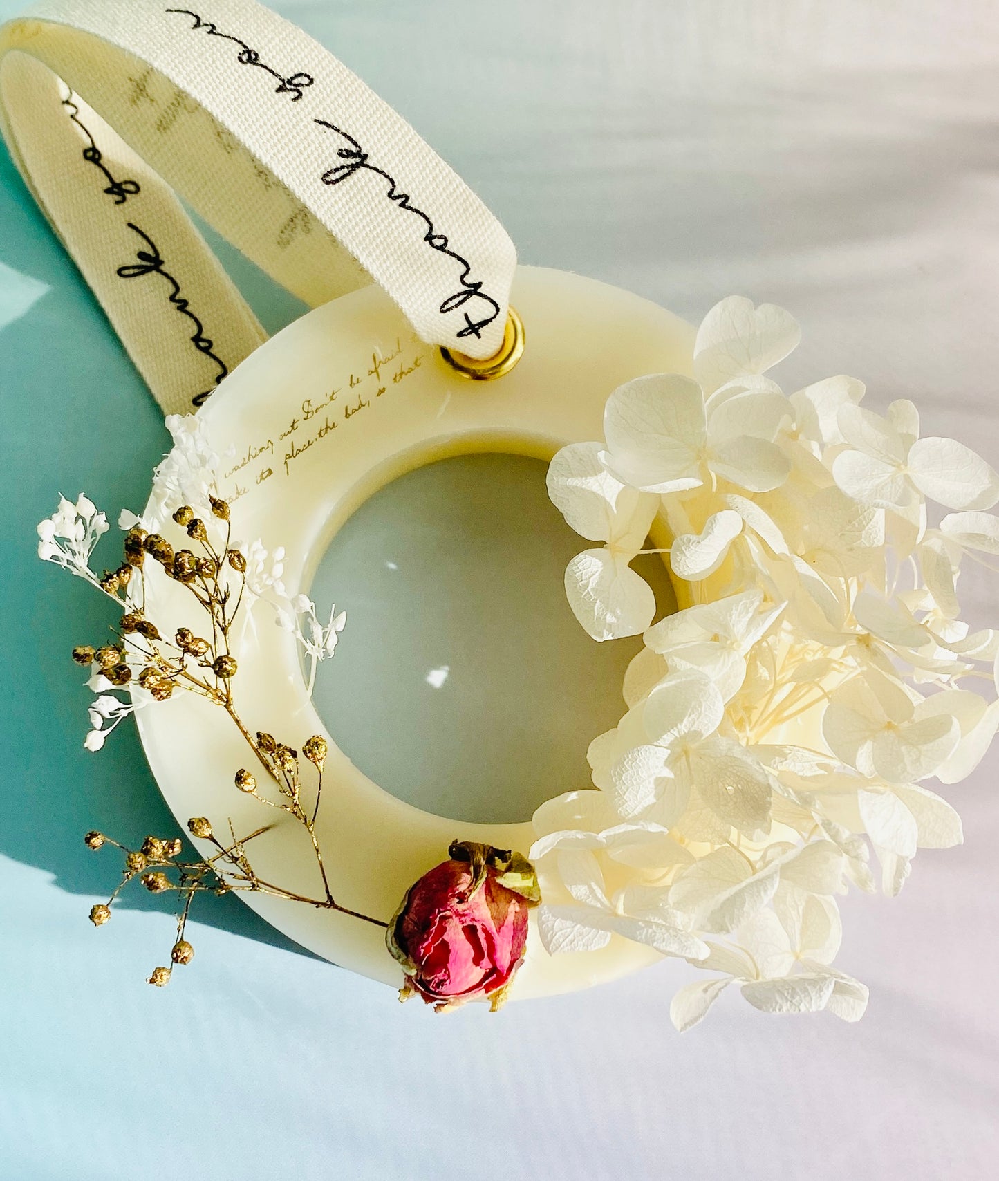 White Botanical Flower Wax Sachet(Wreath)