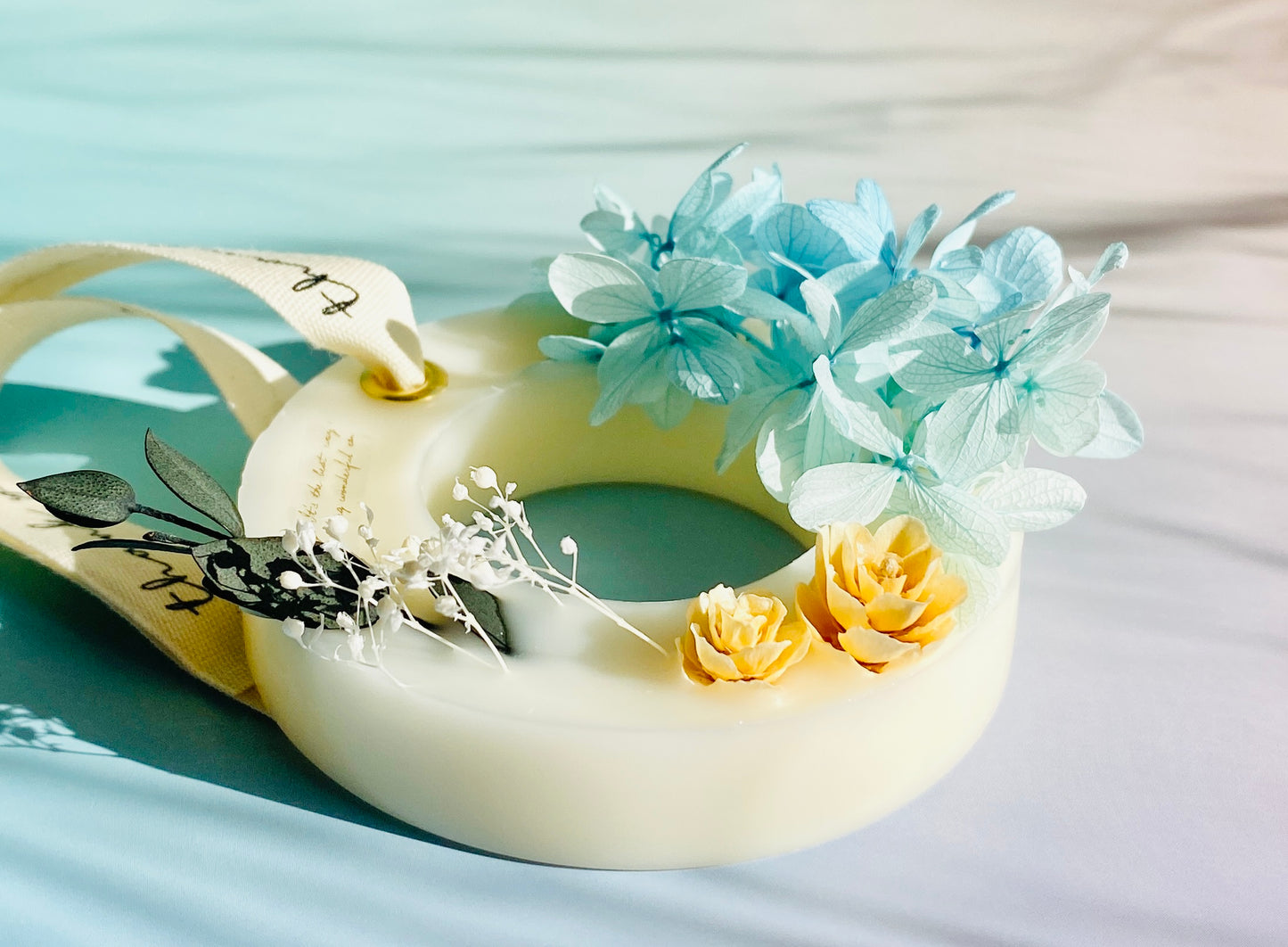 Blue Botanical Flower Wax Sachet(Wreath)