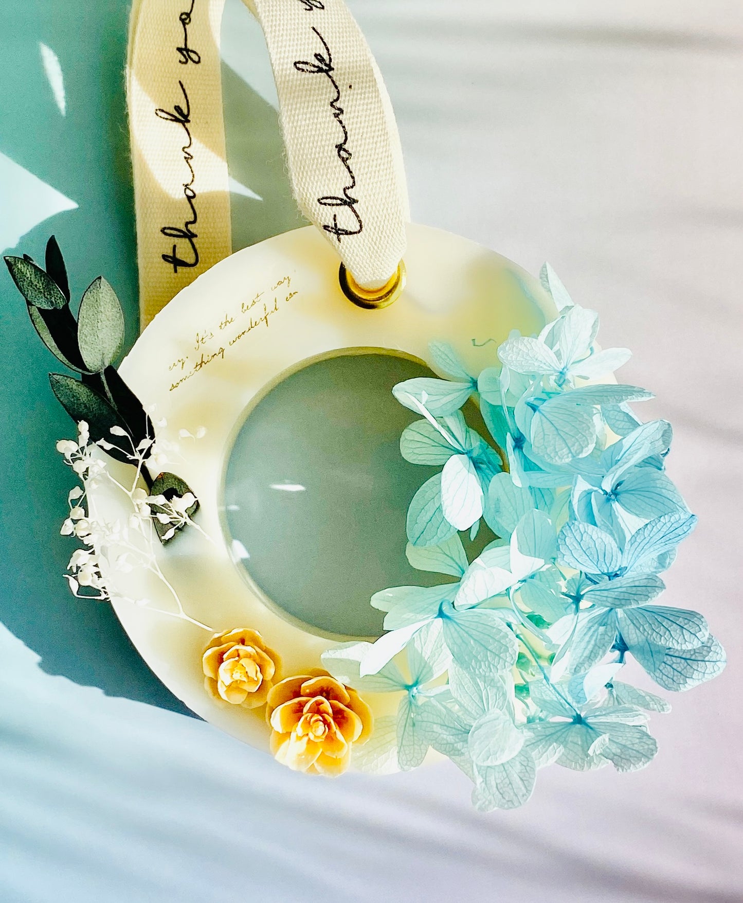 Blue Botanical Flower Wax Sachet(Wreath)