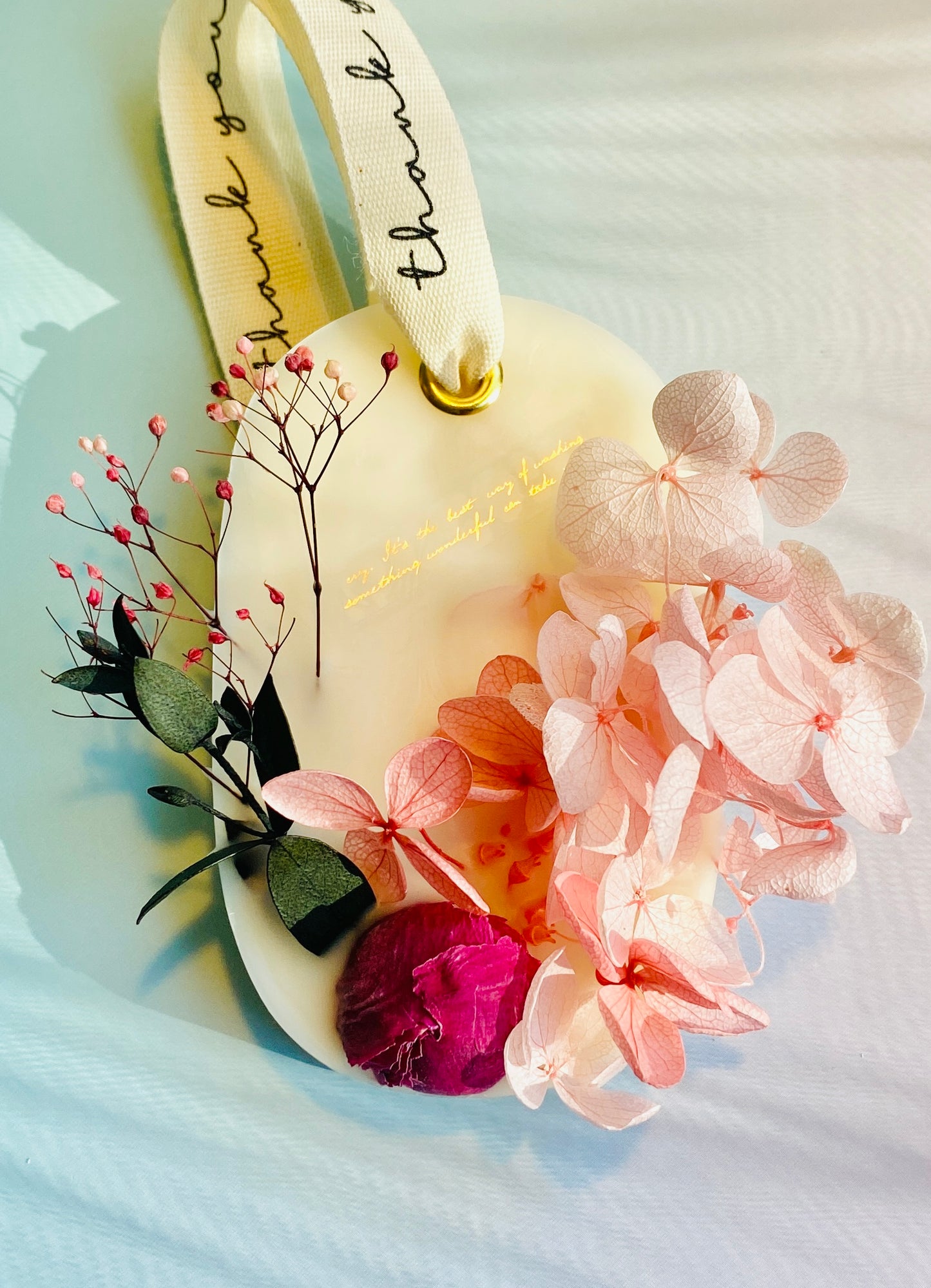 Pink Botanical Flower Wax Sachet(Oval)