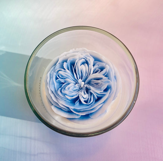 Blue Juliet Rose Candle(5oz)