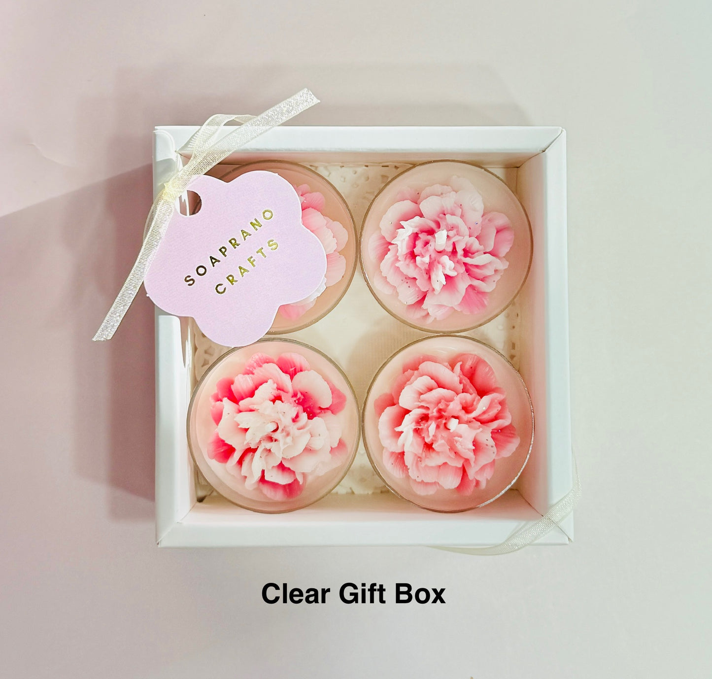 PINK Carnation Tealight Candle(4 in a box)