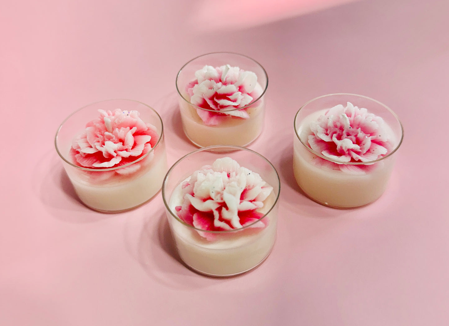 PINK Carnation Tealight Candle(4 in a box)