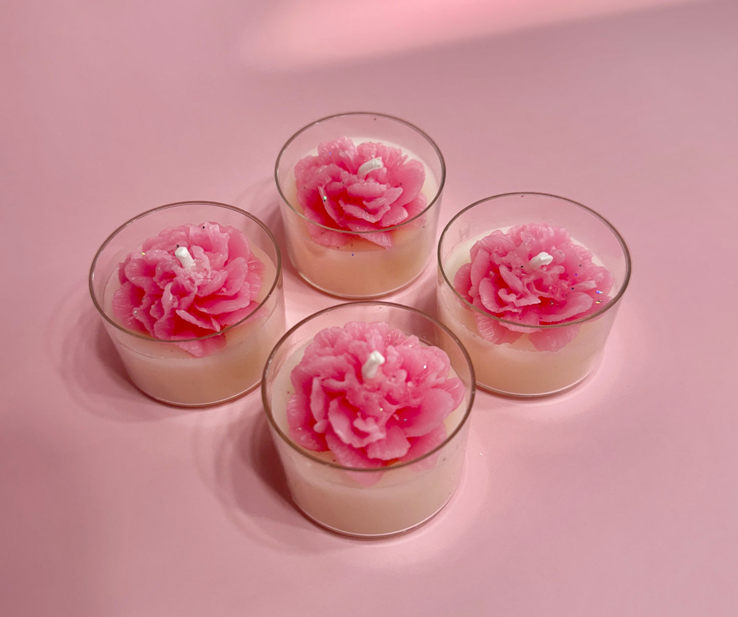 PINK Carnation Tealight Candle(4 in a box)
