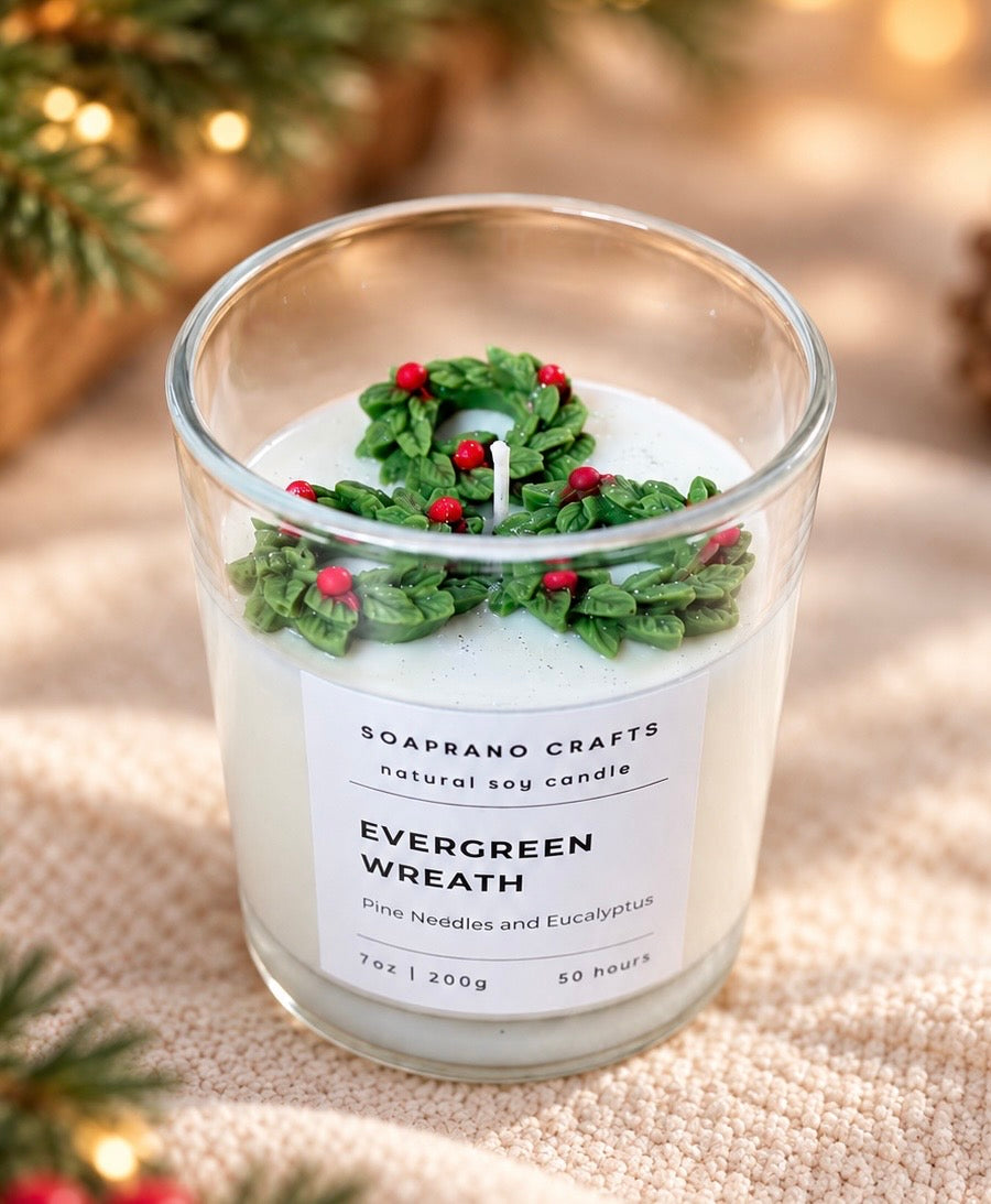 Evergreen Wreath Candle(7oz)