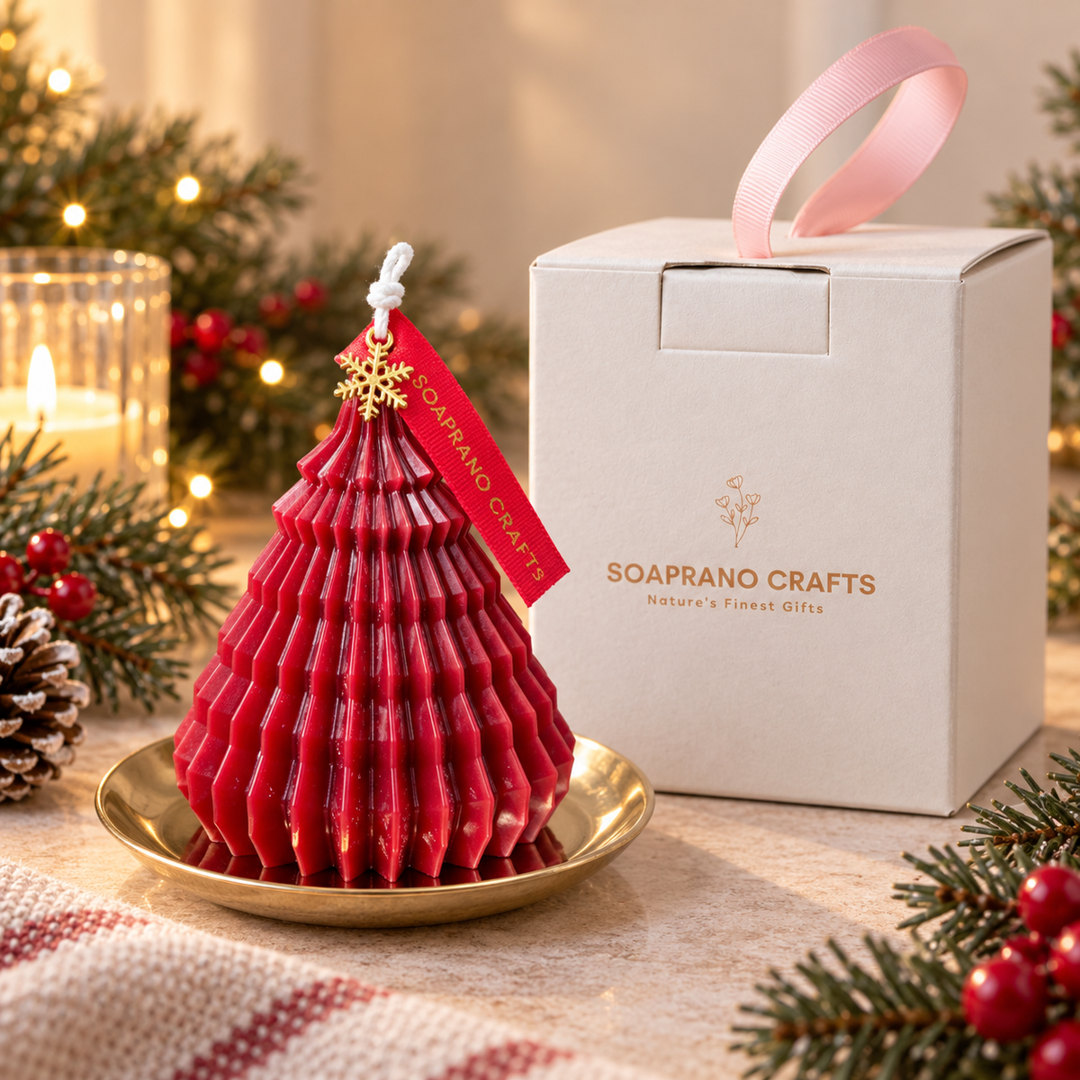 Red Tree Candle
