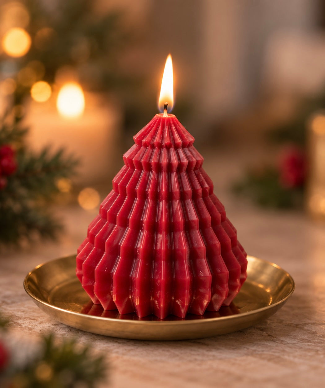 Red Tree Candle