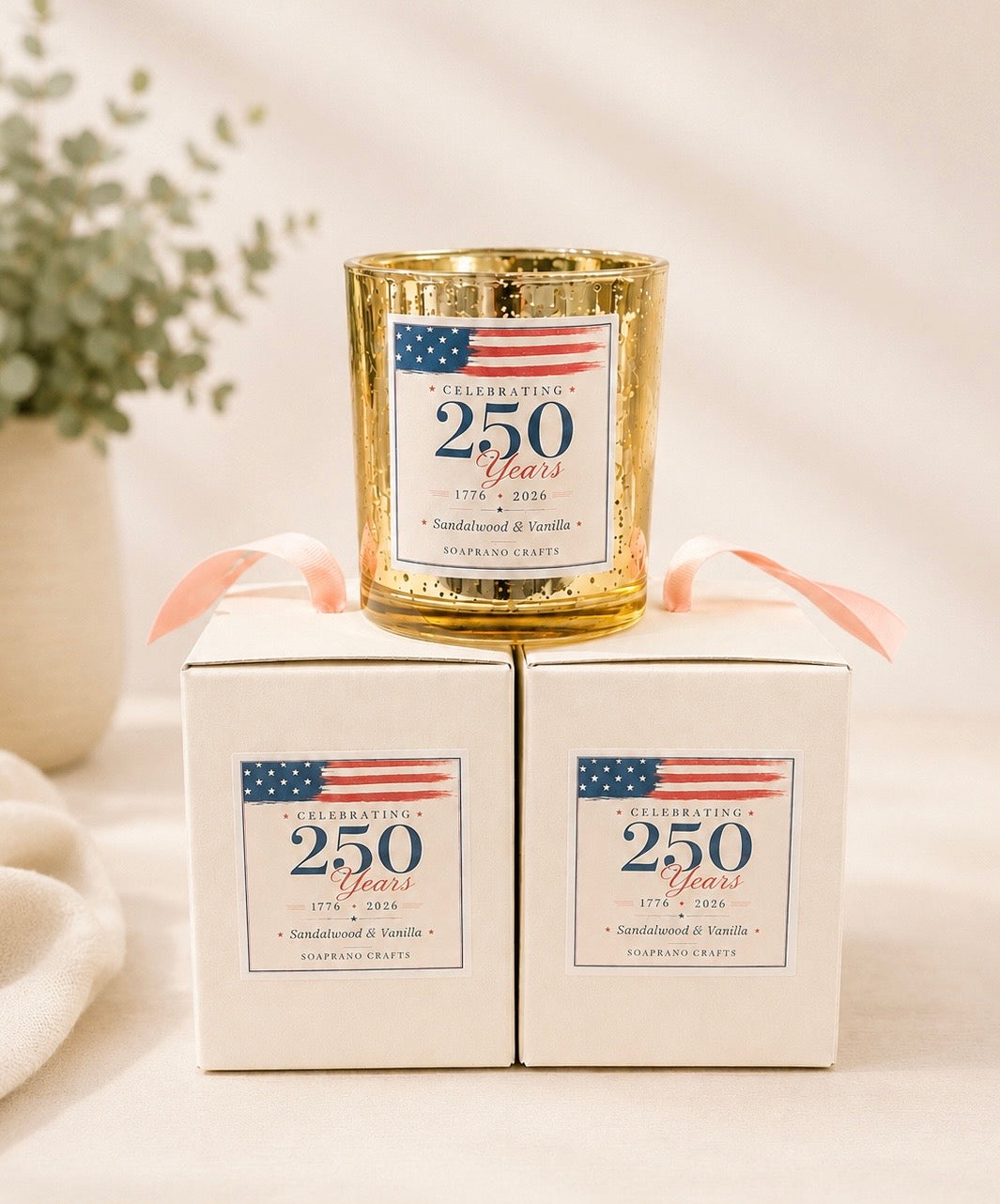 America 250 Anniversary Candle(Sandalwood & Vanilla)
