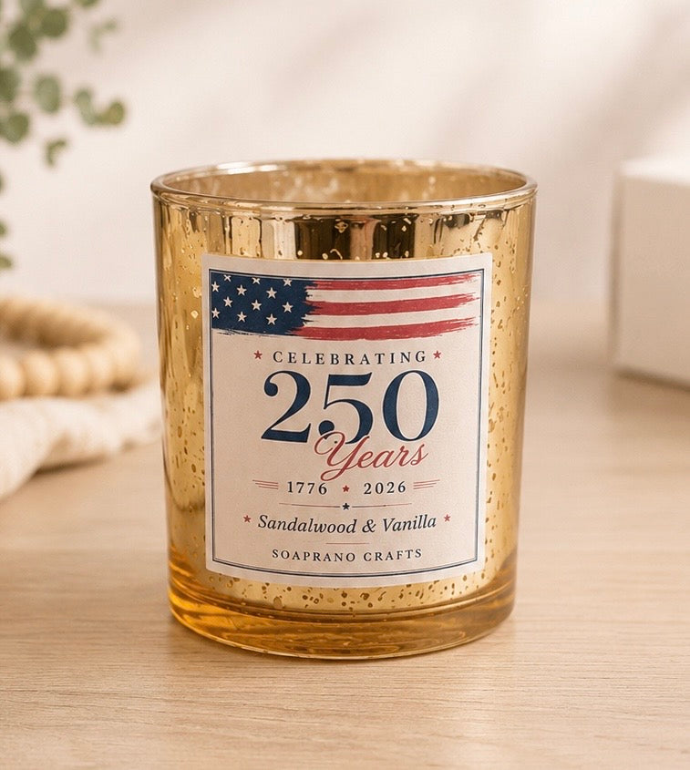 America 250 Anniversary Candle(Sandalwood & Vanilla)