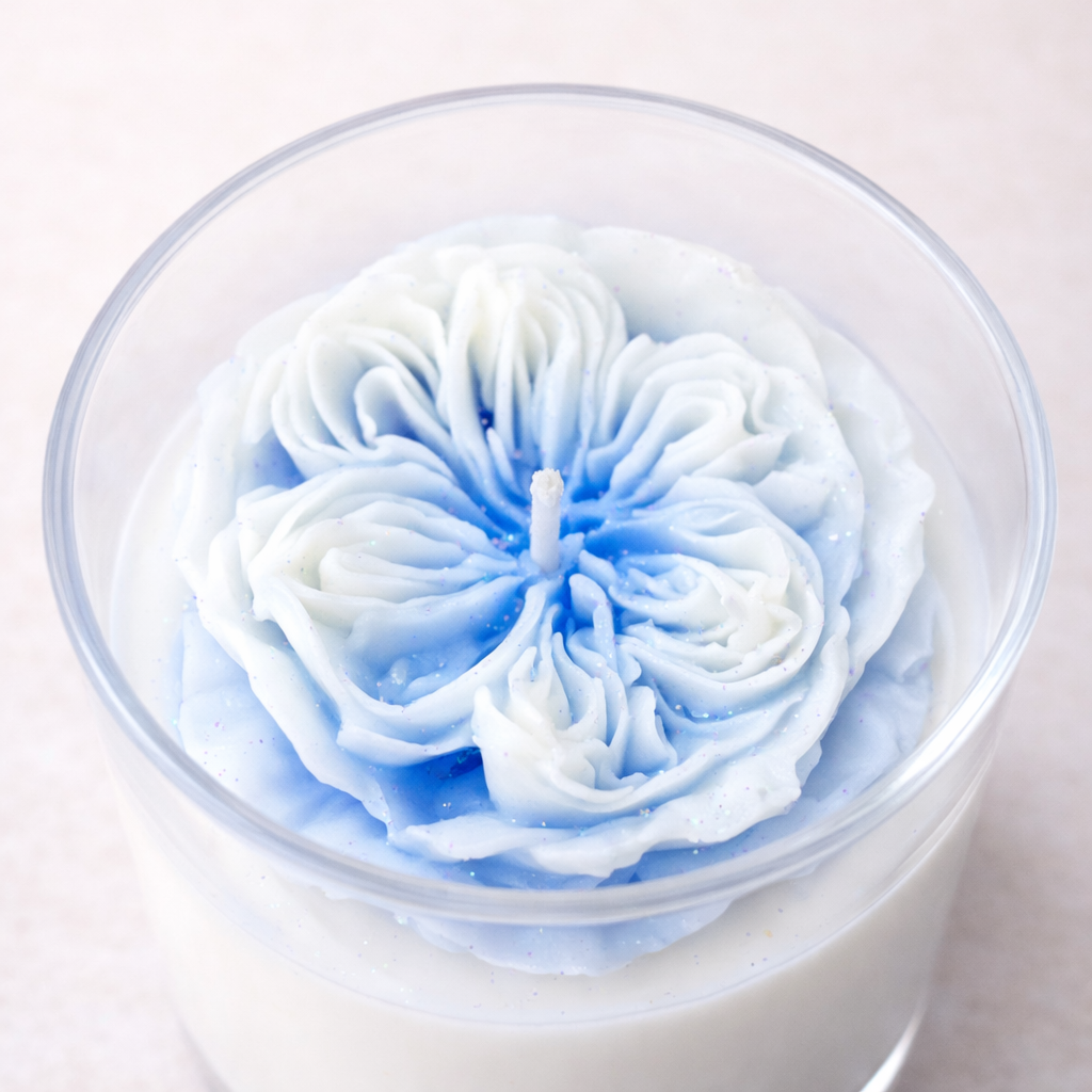 Blue Juliet Rose Candle(7oz)