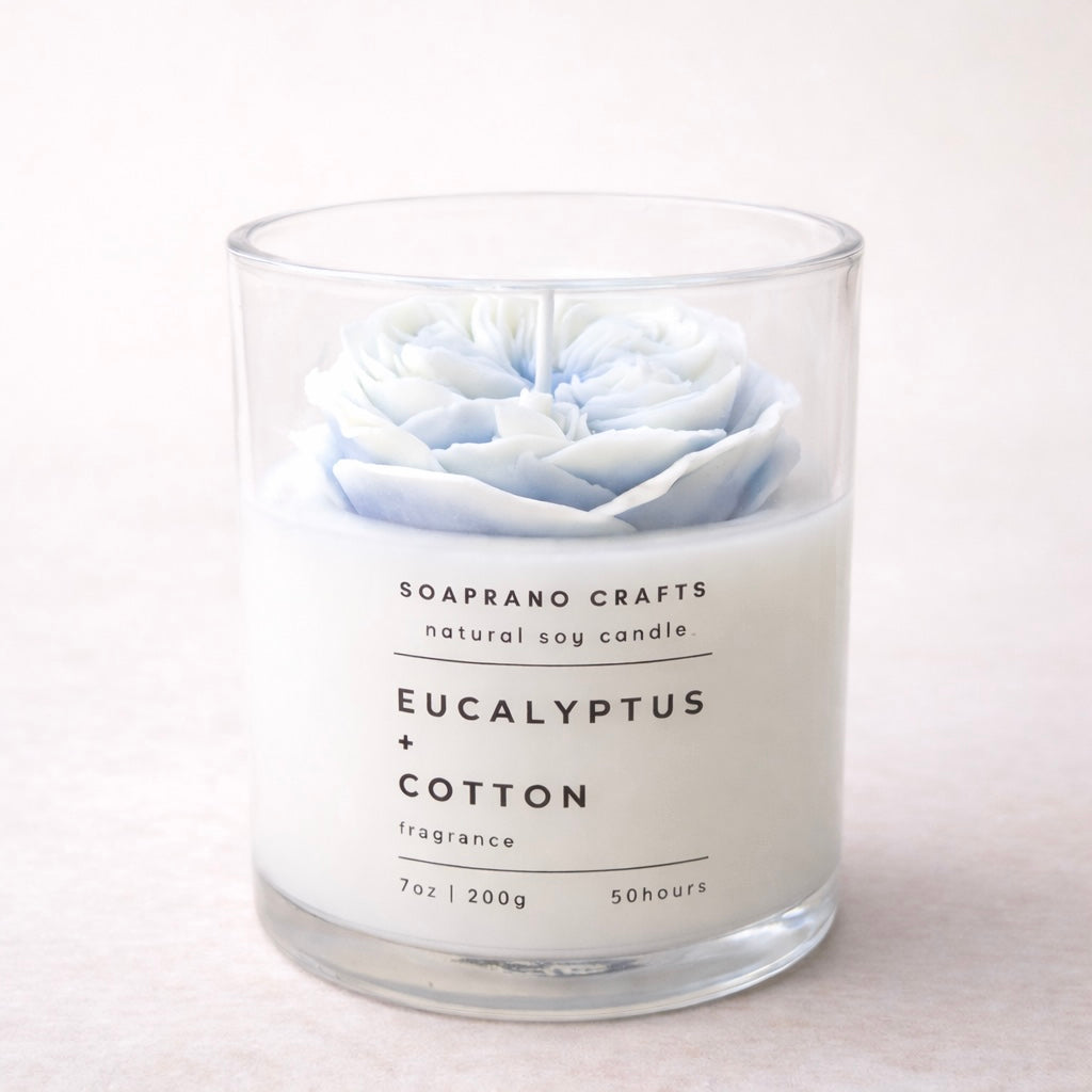 Blue Juliet Rose Candle(7oz)