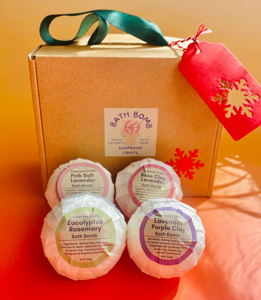 Slow Fizzy & Soft Bubble Bath Bomb Set(4 bath bombs)