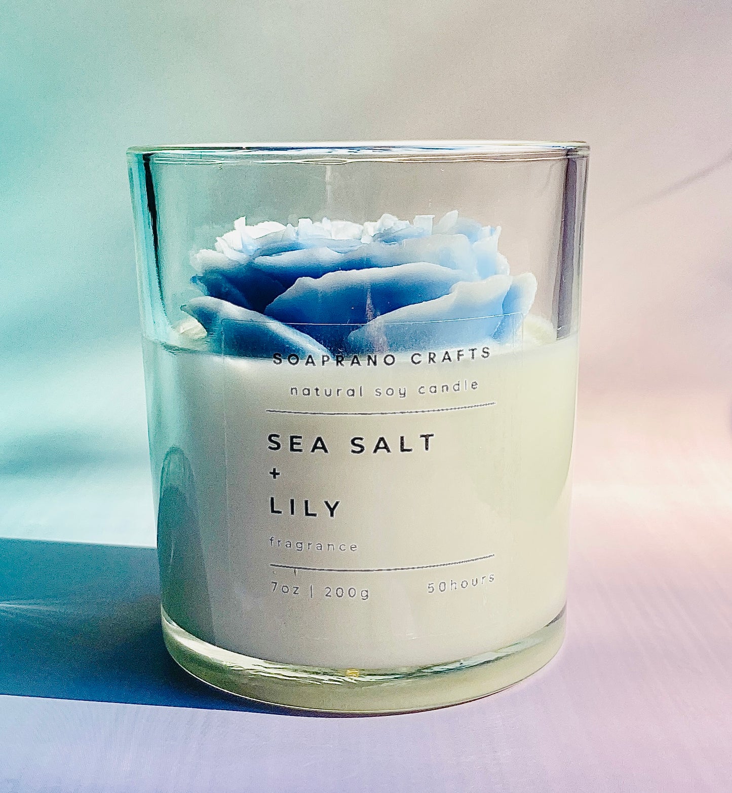 Blue Juliet Rose Container Candle(7oz)