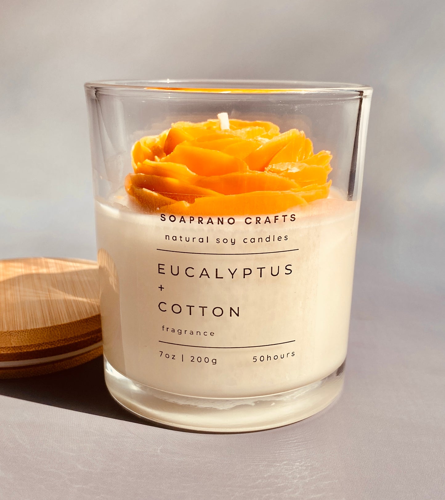 Orange Ranunculus Flower Container Candle(7oz)