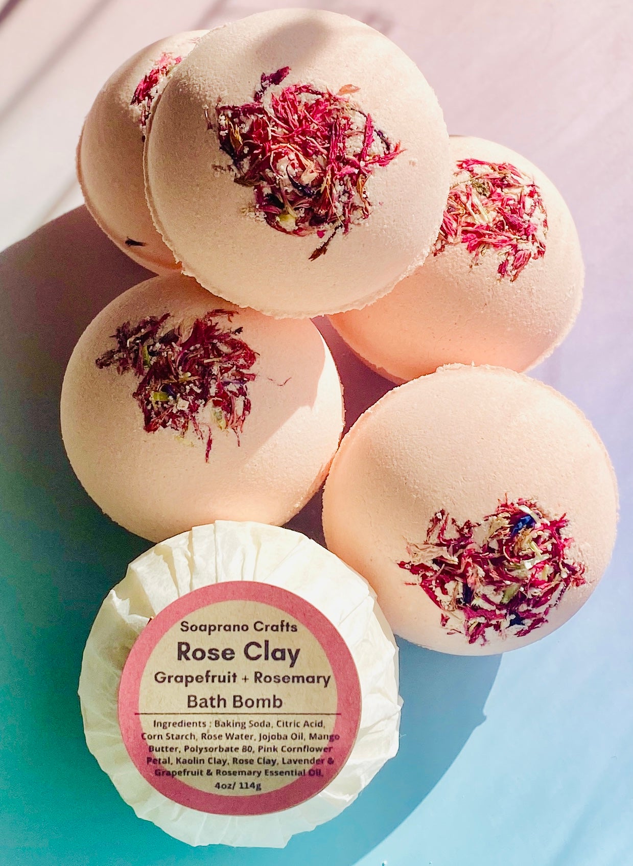 Rosy Clay & Lavender Bath Bomb