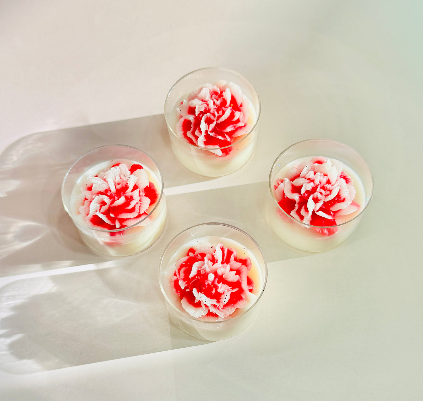 RED Carnation Tealight Candle(4 in a box)