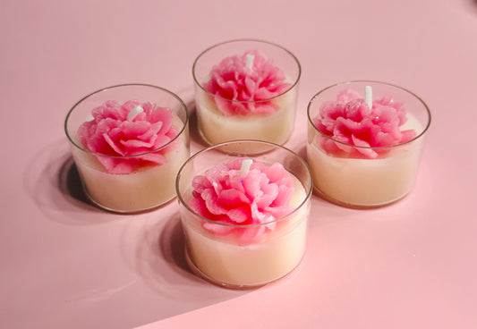 PINK Carnation Tealight Candle(4 in a box)